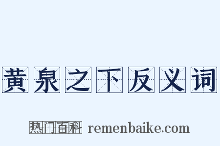 黄泉之下反义词是什么意思的图片